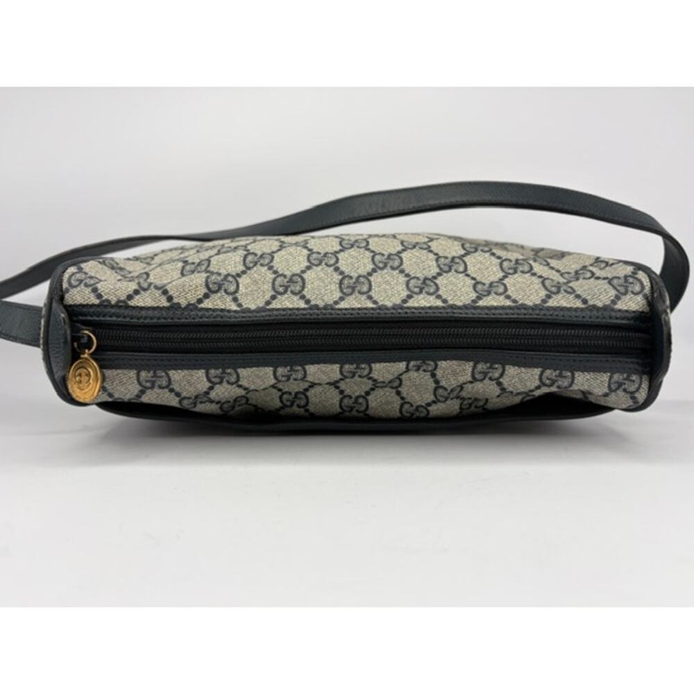 Gucci Vintage GG Plus Navy Beige Crossbody Shoulder Bag Accessory Collection 80s - Picture 9 of 16